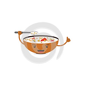 Funny cereal character vector graphic illustration