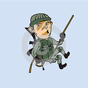 Funny Characters - Army Man Single Male Cartoon Character