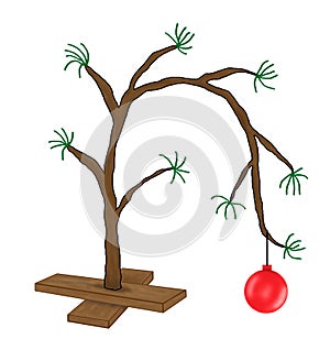 Funny Charlie Brown Christmas Tree Cartoon photo