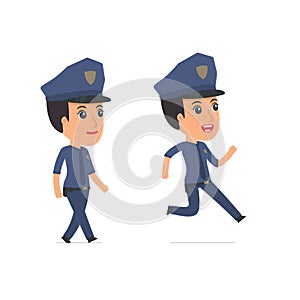 Funny and Cheerful Character Constabulary goes and runs photo