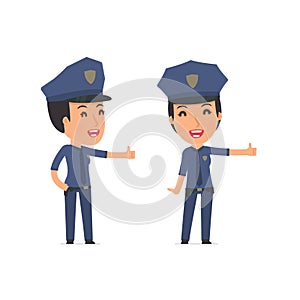 Funny and cheerful Character Constabulary showing thumb up as a photo