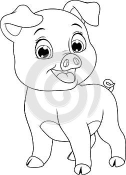 Funny cheerful piggy