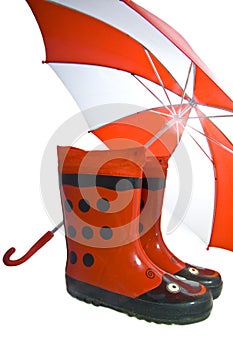 Funny cheerful rainboots photo