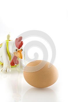 Funny chicken with amazing egg
