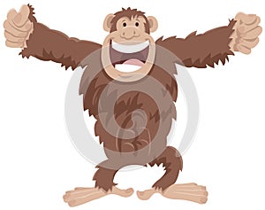 Funny chimpanzee ape cartoon animal character