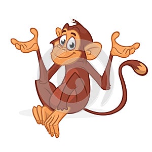 Funny chimpanzee illustration isolated on white.