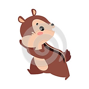 Funny Chipmunk Character with Cute Snout Run Away Vector Illustration photo