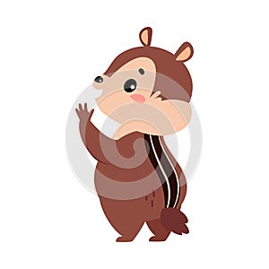 Funny Chipmunk Character with Cute Snout Standing Vector Illustration photo