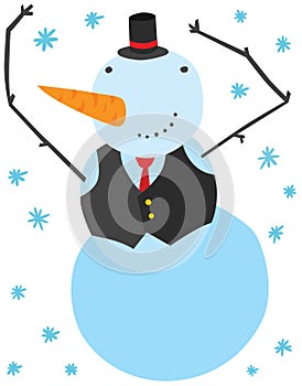 Funny Christmas Snowman Character