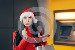 Funny Christmas Woman Holding a Coin