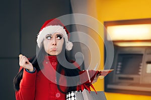 Funny Christmas Woman Holding a Coin