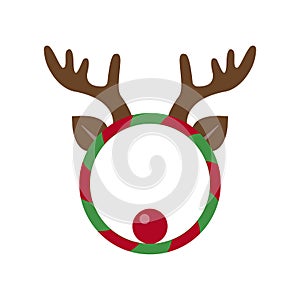Funny Christmas Wreath with Deer Horns