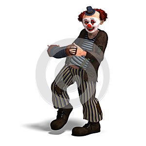 Funny circus clown with lot of emotions