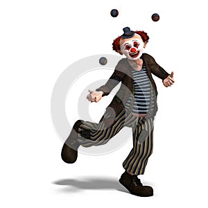 Funny circus clown with lot of emotions