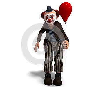 Funny circus clown with lot of emotions