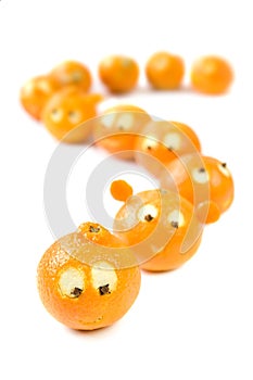 Funny clementines in queue