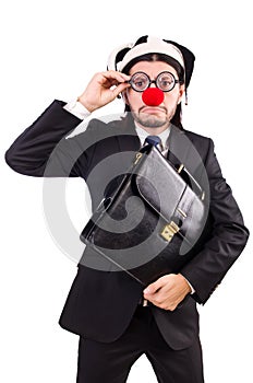 Funny clown businessman