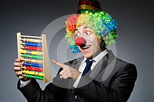 Funny clown businessman