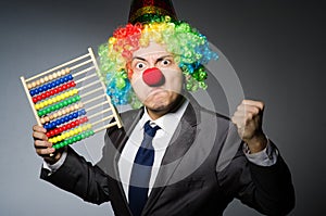 Funny clown businessman