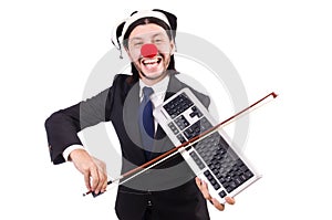 Funny clown businessman isolated