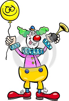Funny clown cartoon illustration
