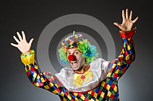 Funny clown in colourful