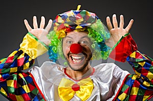 Funny clown in colourful