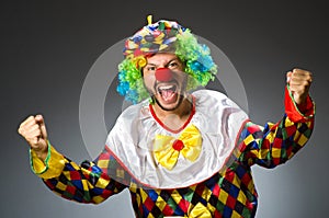 Funny clown in colourful