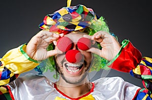 Funny clown in colourful
