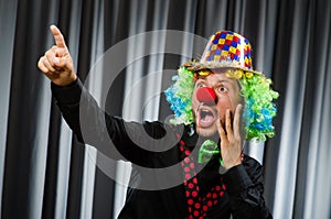 Funny clown in humorous