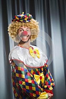 Funny clown in humorous concept