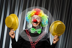 Funny clown in humorous concept