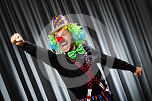 Funny clown in humorous concept