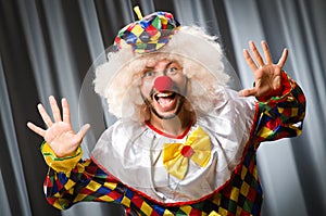 Funny clown in humorous concept