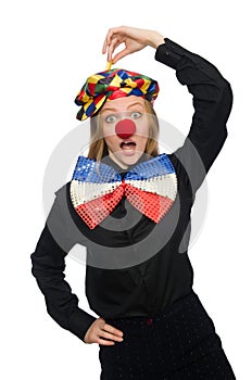 Funny clown isolated on white