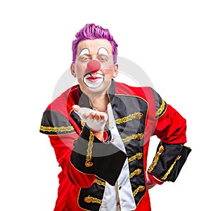 A funny clown with smiling joyful expression