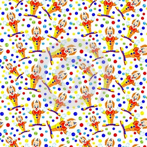 Funny clowns jugglers.