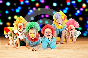 Funny clowns at the party