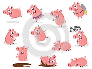 Collection of a cartoon pig