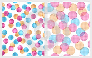 Funny Colorful Abstract Lights Vector Patterns.White Backgrounds.