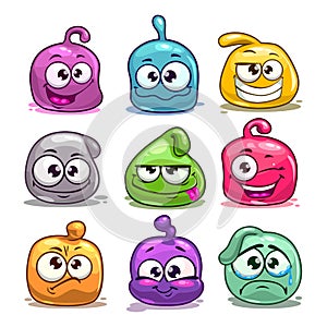 Funny colorful blob characters.