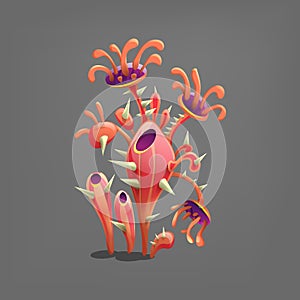 Funny colorful fantasy alien plants.