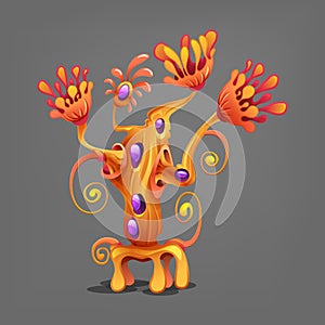 Funny colorful fantasy alien plants.