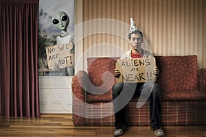 Funny concept of Alien invasion