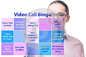 Funny concept with video call bingo