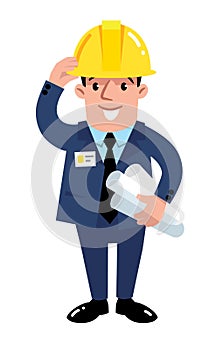 Funny construction worker, engineer or architect