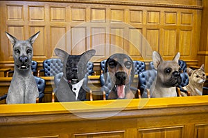 Funny Dog Cat Jury Courtroom Trial photo