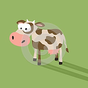 Funny cow cartoon with silly face