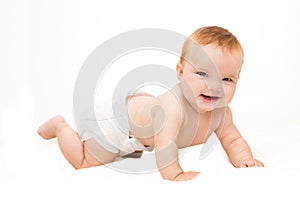 Funny crawling baby