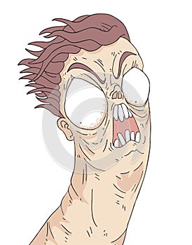 Funny crazy face draw